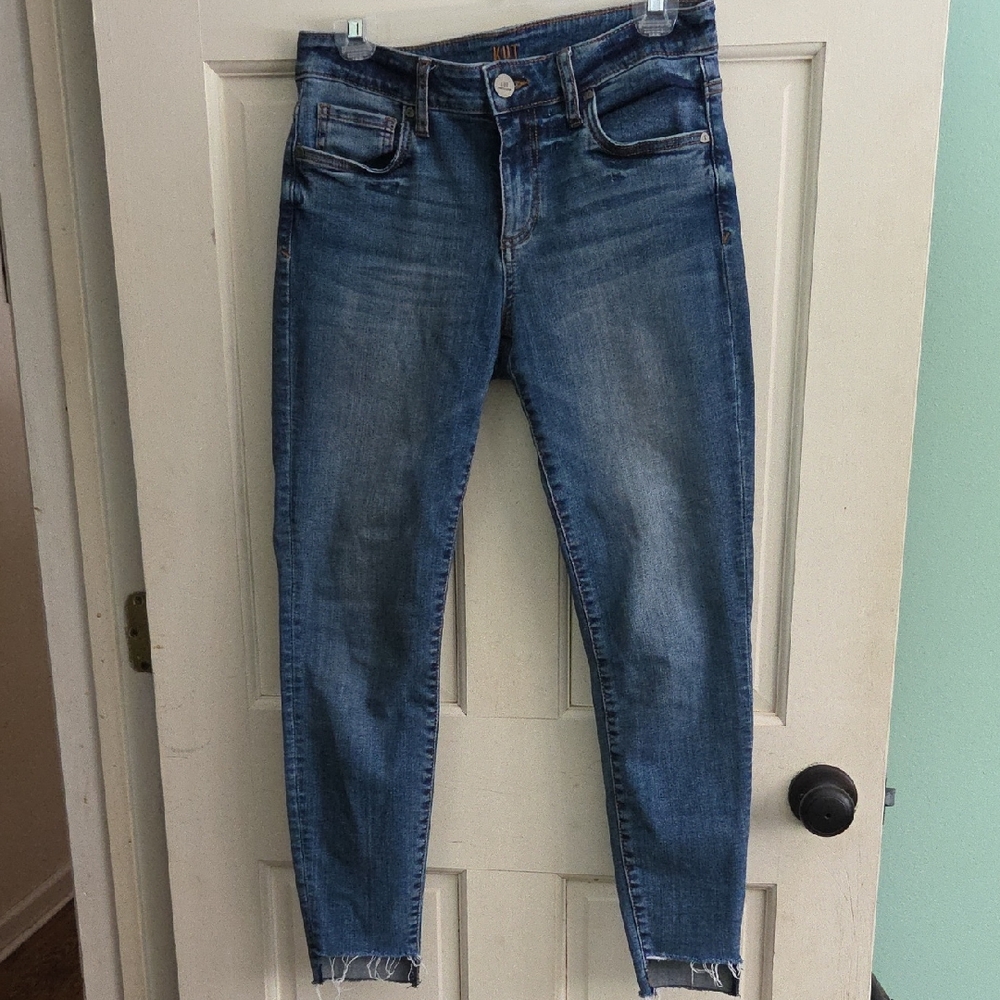 Kut from the Kloth Distressed Blue Ankle Jeans